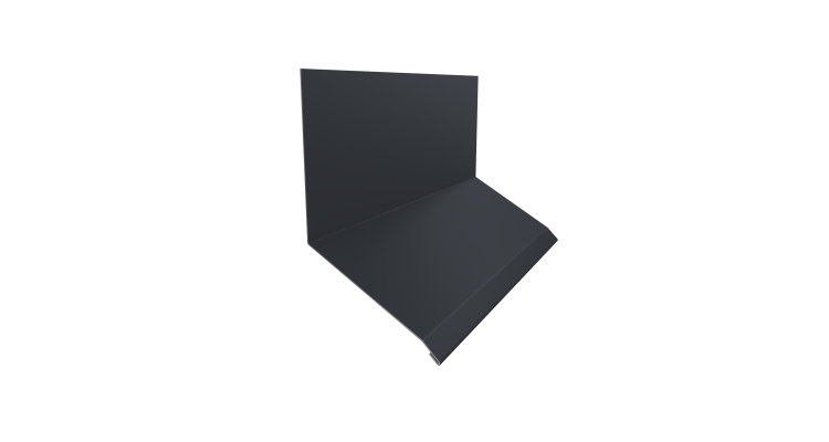 Планка примыкание верхнее к стене фальц Grand Line 150х130х20 0,45 PE с пленкой RAL 7024 мокрый асфальт (2м)