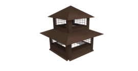 Дымник на трубу двойной с сеткой 780х520мм 0,45 PE с пленкой RAL 8017 шоколад