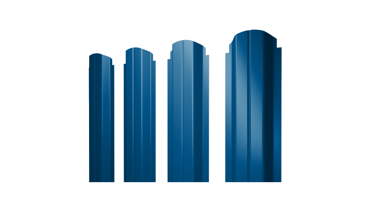 Штакетник П-образный A фигурный 0,5 Satin RAL 5005 сигнальный синий