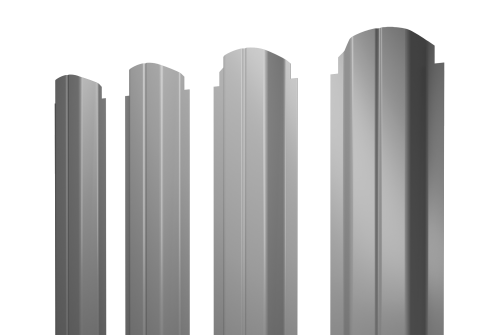 Штакетник П-образный A фигурный 0,45 PE RAL 7004 сигнальный серый