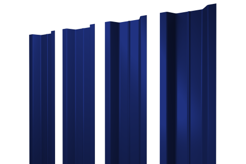 Штакетник П-образный В с прямым резом 0,45 PE RAL 5002 ультрамариново-синий