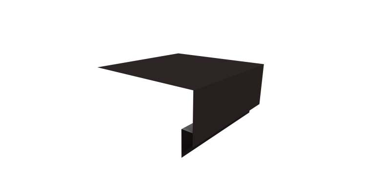 Планка околооконная сложная Экобрус Grand Line 250х75х25 0,45 Drap ST RAL 9005 черный (3м)