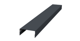 Ламель лицевая 125 забора жалюзи Texas стартовая/финишная для калиток и ворот 0.45 Drap с пленкой RAL 7024 мокрый асфальт