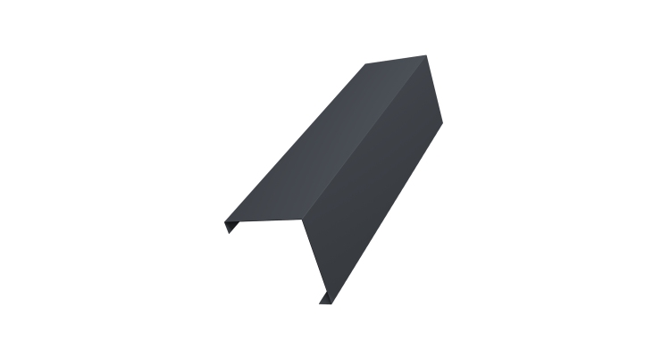 Декоративная накладка на столб универсальная угловая 62х55 для забора жалюзи 0,45 Drap-double TX RAL 7024 мокрый асфальт (2м)