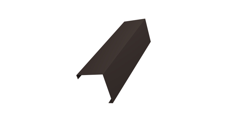 Декоративная накладка на столб универсальная угловая 62х55 для забора жалюзи 0,5 Velur X RR 32 темно-коричневый (1,8м)