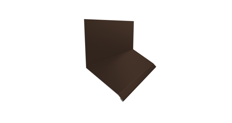 Планка примыкание верхнее к стене фальц Grand Line 150х130х20 0,45 Drap TX RAL 8017 шоколад (3м)