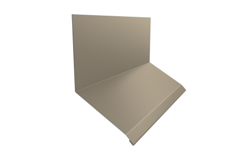 Планка примыкание верхнее к стене фальц 150х130х20 0,5 Satin с пленкой RAL 1015 светлая слоновая кость (2м)