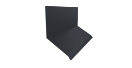 Планка примыкание верхнее к стене фальц 150х130х20 0,5 Satin с пленкой RAL 7024 мокрый асфальт (2м)