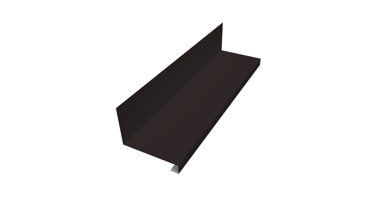 Планка примыкание нижнее к трубе фальц 0,45 Drap TX RAL 9005 черный (3м)