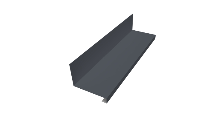 Планка примыкание нижнее к трубе для Кликфальц Pro Grand Line 0,5 Satin с пленкой RAL 7024 мокрый асфальт (2м)