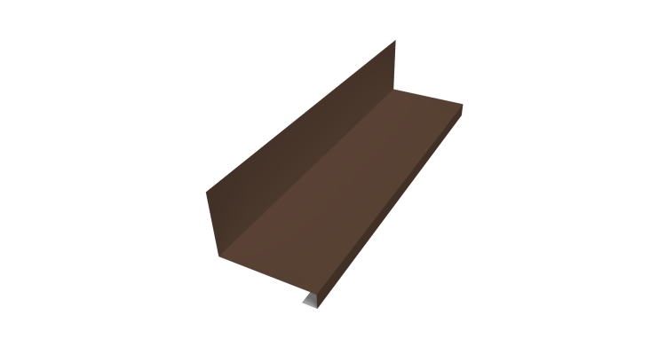 Планка примыкание нижнее к трубе для Кликфальц Pro 0,5 Drap RAL 8017 шоколад (2м)