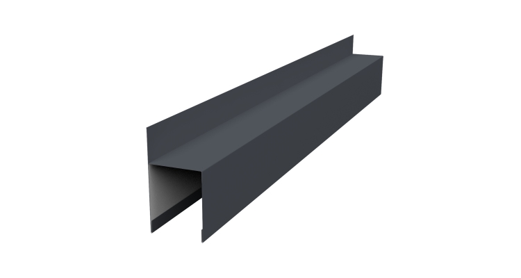 Планка опорная составная внешняя для забора жалюзи Palermo 0,5 PurPro RAL 7024 мокрый асфальт (1,8м)