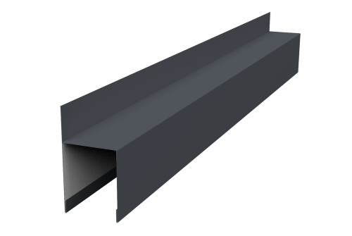 Планка опорная составная внешняя для забора жалюзи Palermo 0,5 Satin RAL 7024 мокрый асфальт (2,5м)