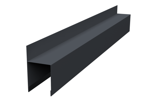Планка опорная составная внешняя для забора жалюзи Palermo 0,45 PE-Double RAL 7024 мокрый асфальт (3м)