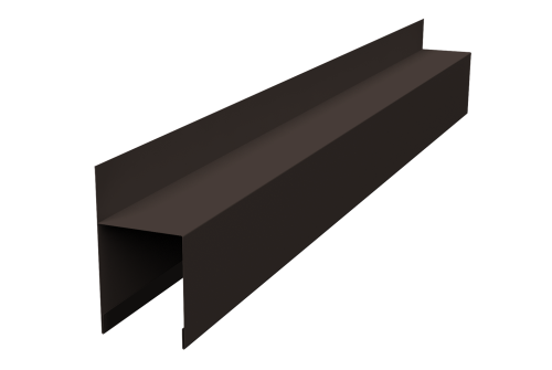 Планка опорная составная внешняя для забора жалюзи Palermo 0,45 PE-Double RR 32 темно-коричневый (3м)