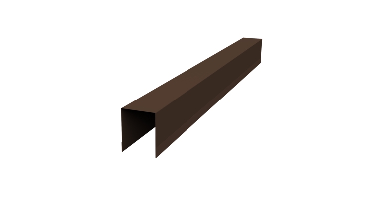 Планка опорная составная внутренняя для забора жалюзи Palermo 0,45 PE-Double RAL 8017 шоколад (2,5м)