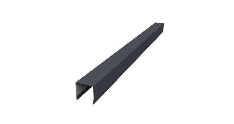 Планка вертикальная лицевая для забора жалюзи Palermo 0,5 Rooftop Бархат RAL 7024 мокрый асфальт (2,5м)