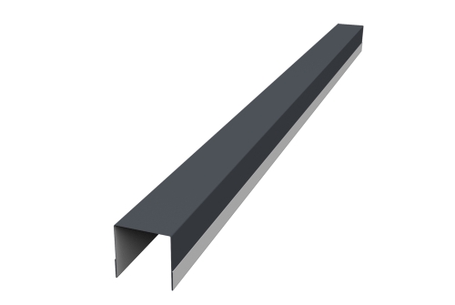 Планка вертикальная обратная для забора жалюзи Palermo 0,5 Rooftop Бархат RAL 7024 мокрый асфальт (1,8м)